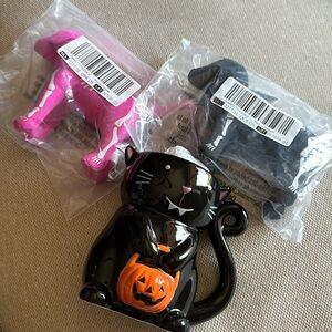 SOLD🚫VS PINK 2023 LEdition Skeleton Halloween Mini Dog Collectible set of 2
